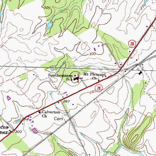Topographic Map of Fauquier County Southeastern Alternative School, VA