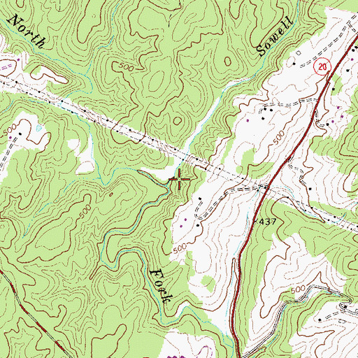 Topographic Map of Sowell Branch, VA