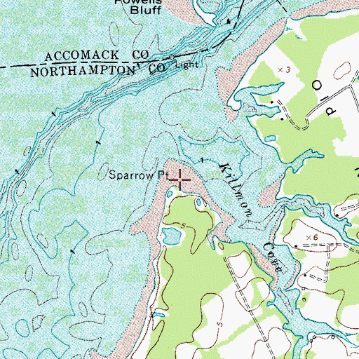 Topographic Map of Sparrow Point, VA