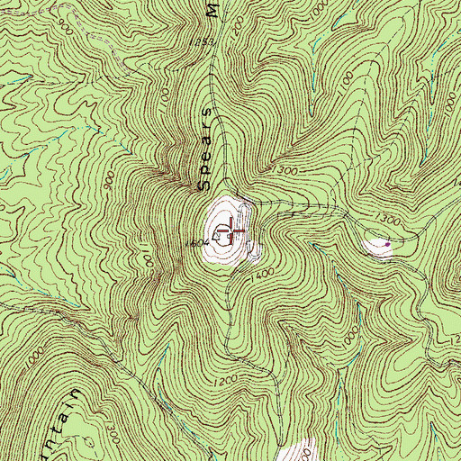 Topographic Map of Spears Mountain, VA