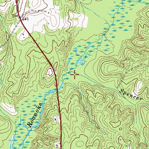 Topographic Map of Spencer Branch, VA