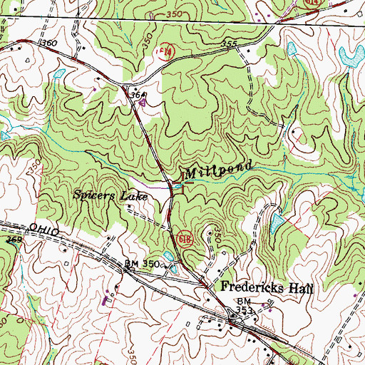 Topographic Map of Spicers Lake, VA