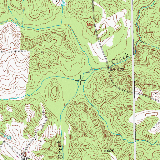 Topographic Map of Spider Creek, VA