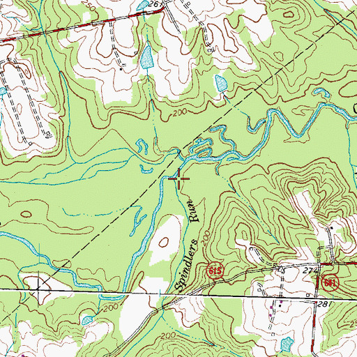 Topographic Map of Spindlers Run, VA