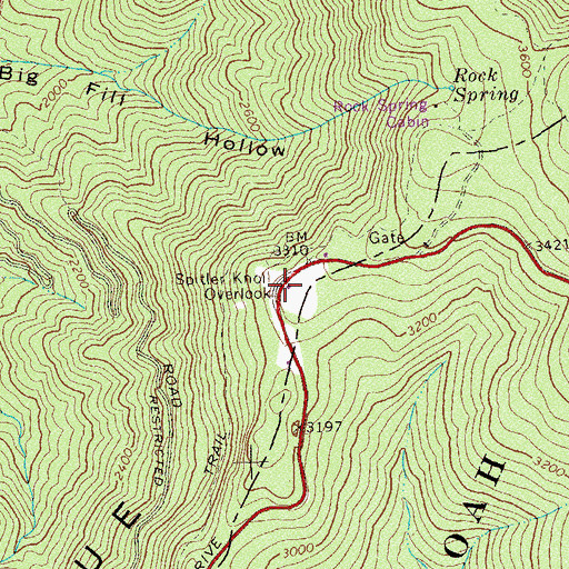 Topographic Map of Spitler Knoll Overlook, VA