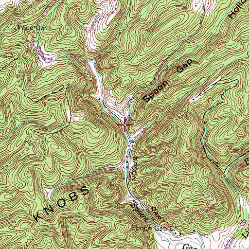 Topographic Map of Spoon Gap Hollow, VA