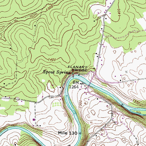 Topographic Map of Spout Spring, VA