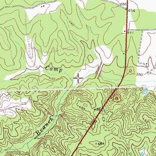 Topographic Map of Spring Branch, VA