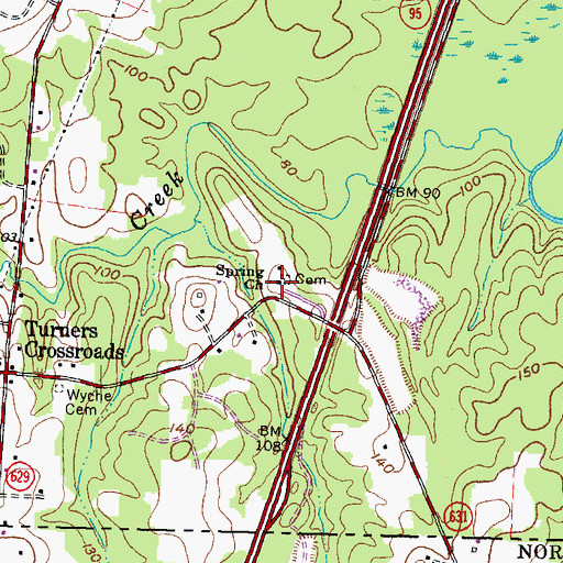 Topographic Map of Spring Church, VA