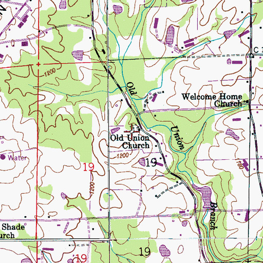 Topographic Map of Old Union Cemetery, AL