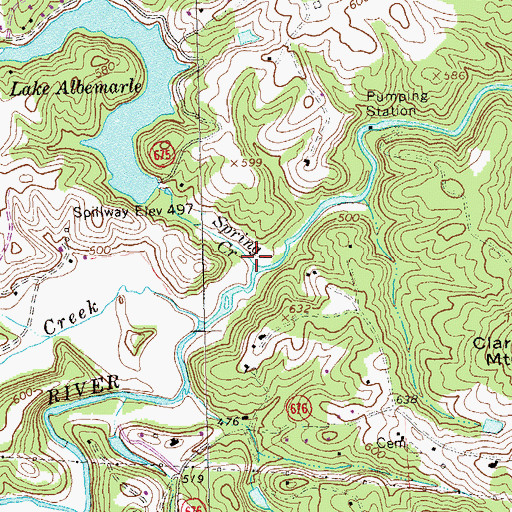 Topographic Map of Spring Creek, VA