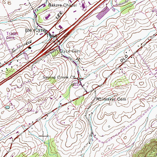 Topographic Map of Spring Creek Church, VA