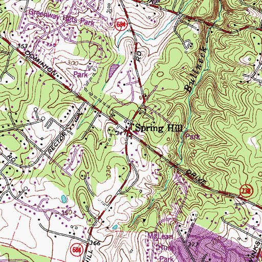 Topographic Map of Spring Hill, VA