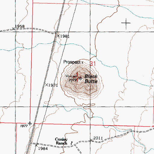 Topographic Map of Black Butte, AZ