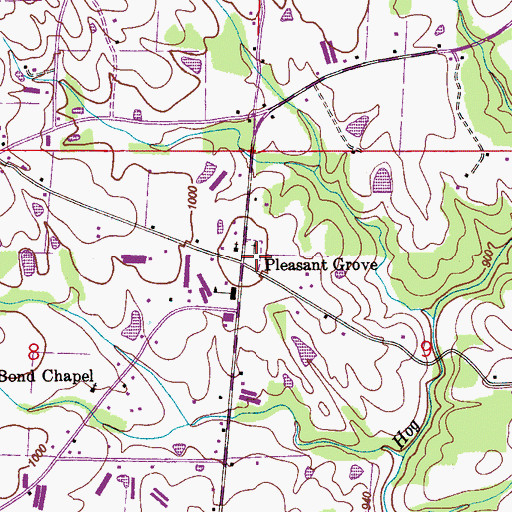 Topographic Map of Pleasant Grove Cemetery, AL