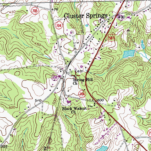 Topographic Map of Spring Hill Church, VA