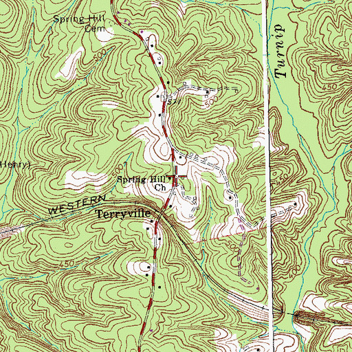 Topographic Map of Spring Hill Church, VA