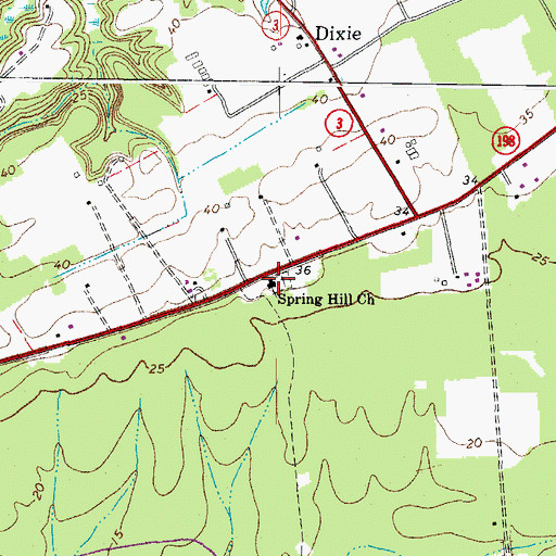 Topographic Map of Spring Hill Church, VA