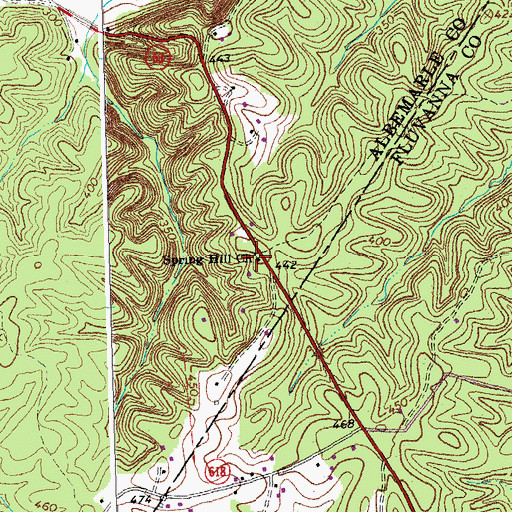Topographic Map of Spring Hill Church, VA