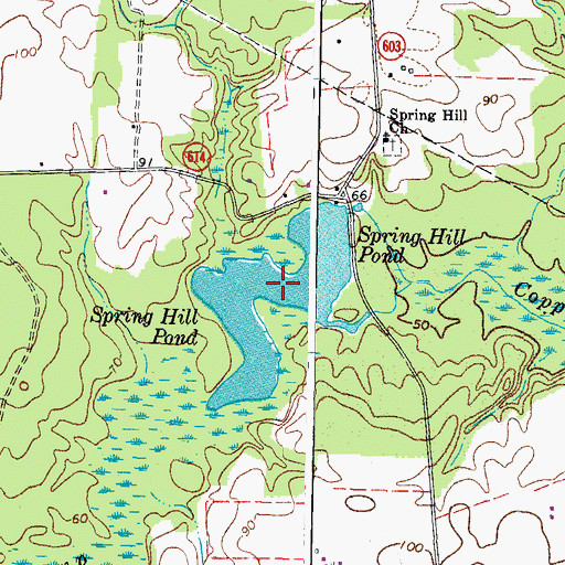 Topographic Map of Spring Hill Pond, VA