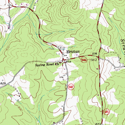 Topographic Map of Spring Road Church, VA