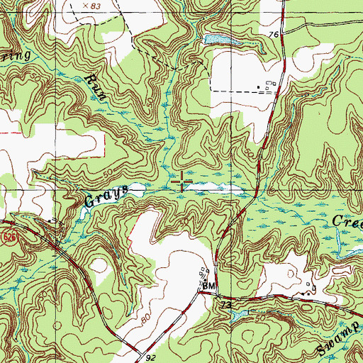 Topographic Map of Spring Run, VA