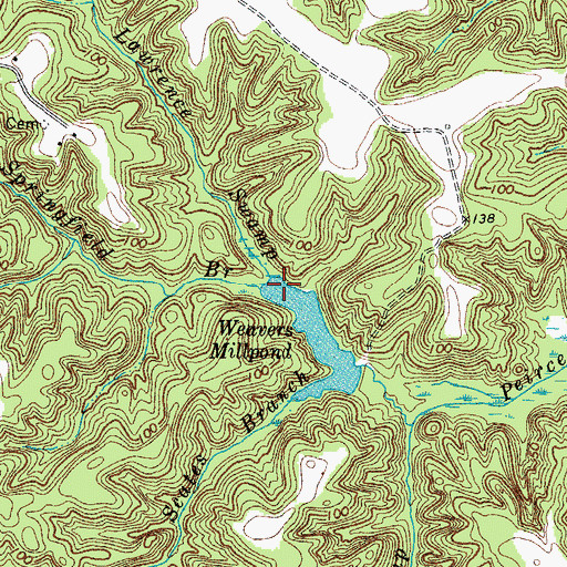 Topographic Map of Springfield Branch, VA
