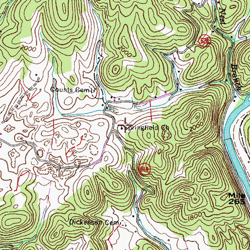 Topographic Map of Springfield Church, VA