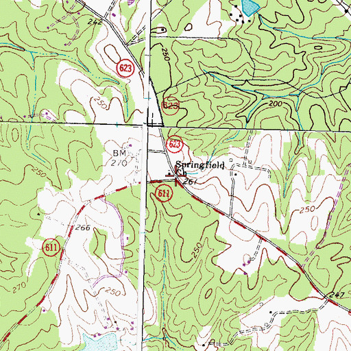 Topographic Map of Springfield Church, VA