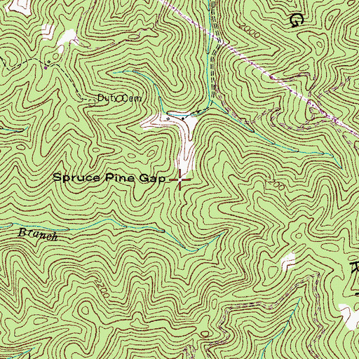 Topographic Map of Spruce Pine Gap, VA