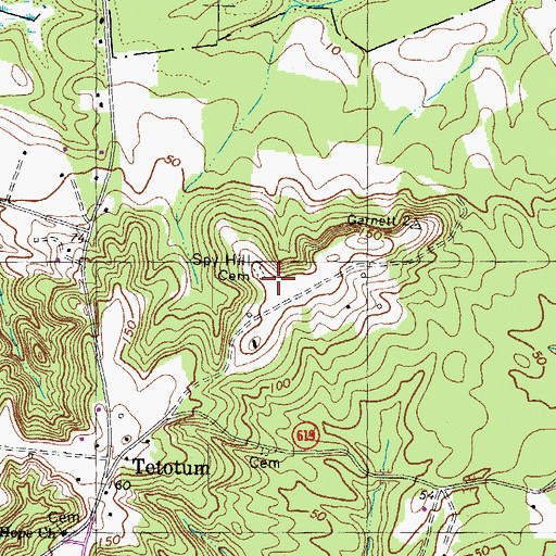 Topographic Map of Spy Hill Cemetery, VA