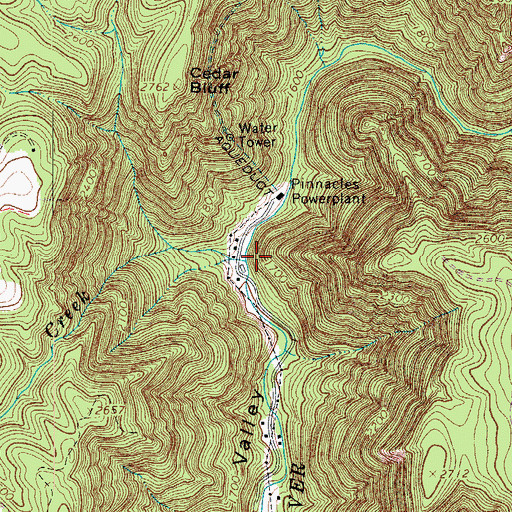 Topographic Map of Squall Creek, VA