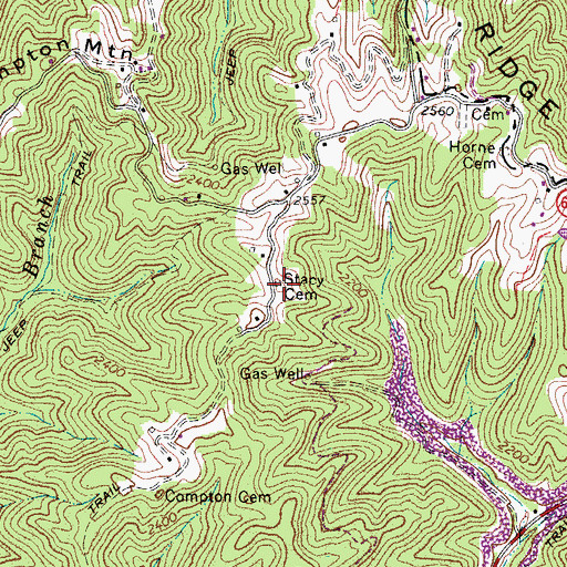Topographic Map of Stacy Cemetery, VA