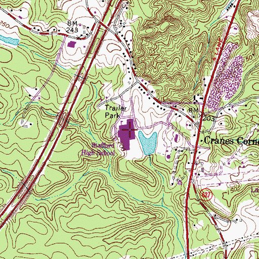 Topographic Map of Stafford High School, VA