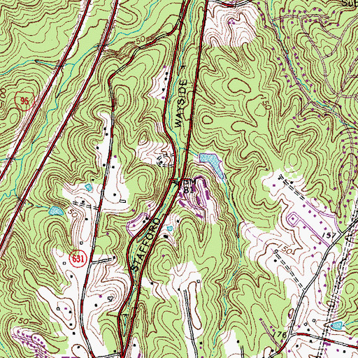 Topographic Map of Stafford Wayside, VA
