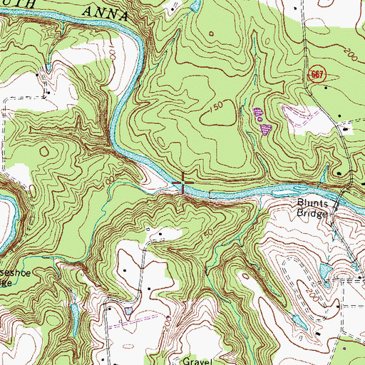 Topographic Map of Stagg Creek, VA