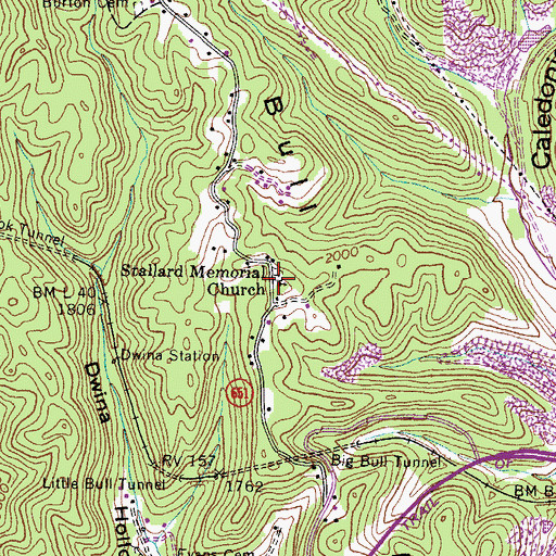 Topographic Map of Stallard Memorial Church, VA