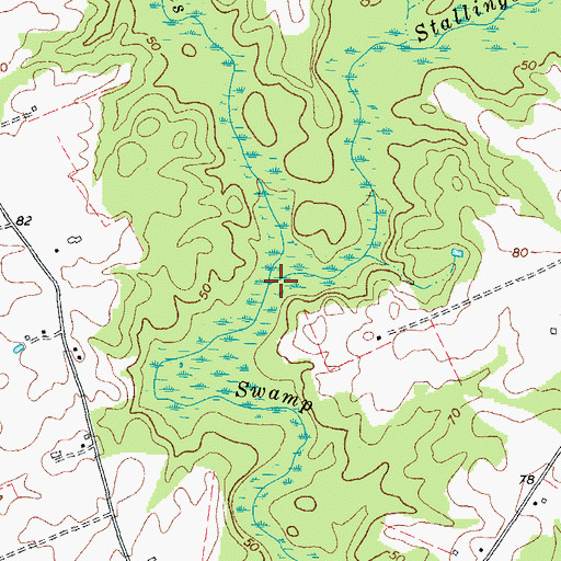 Topographic Map of Stallings Creek, VA