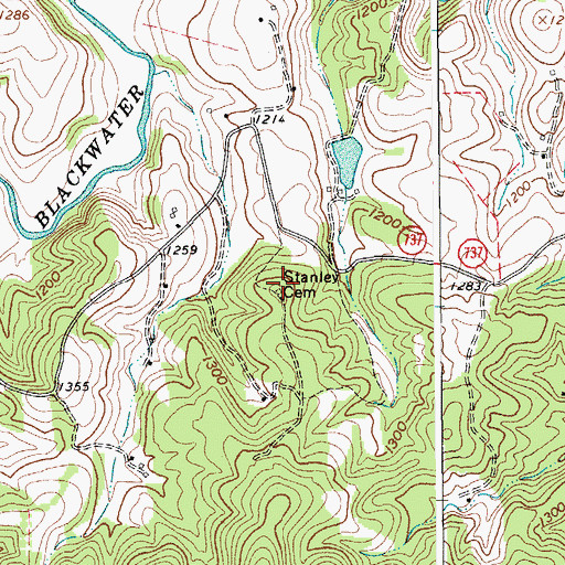 Topographic Map of Stanley Cemetery, VA