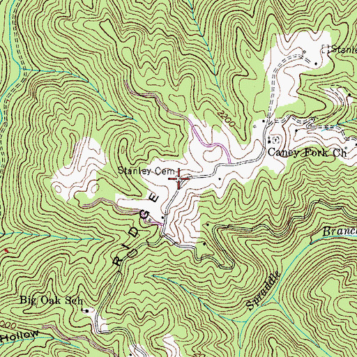 Topographic Map of Stanley Cemetery, VA