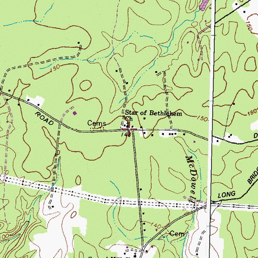 Topographic Map of Star of Bethlehem Church, VA