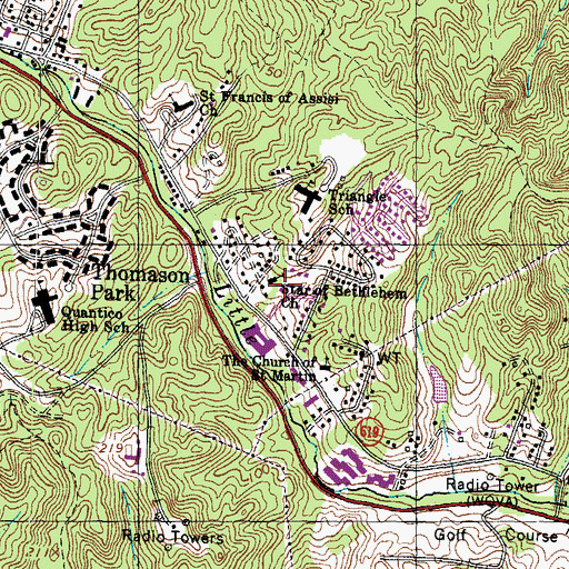 Topographic Map of Star of Bethlehem Church, VA