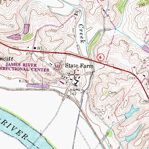 Topographic Map of State Farm, VA