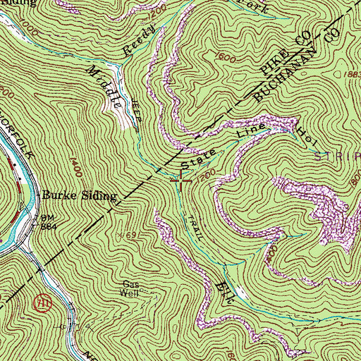 Topographic Map of State Line Hollow, VA