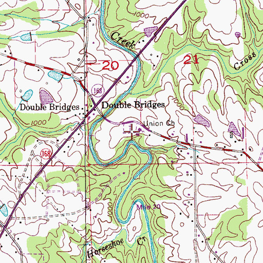 Topographic Map of Union Cemetery, AL