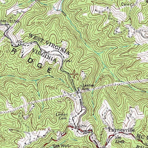 Topographic Map of State Line Ridge, VA