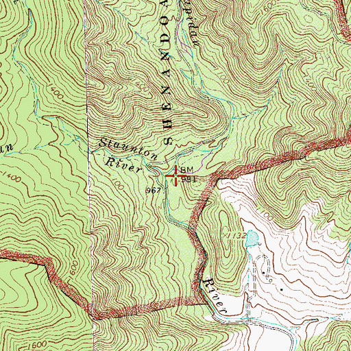 Topographic Map of Staunton River, VA