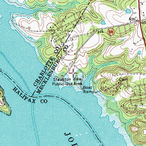 Topographic Map of Staunton View Public Use Area, VA