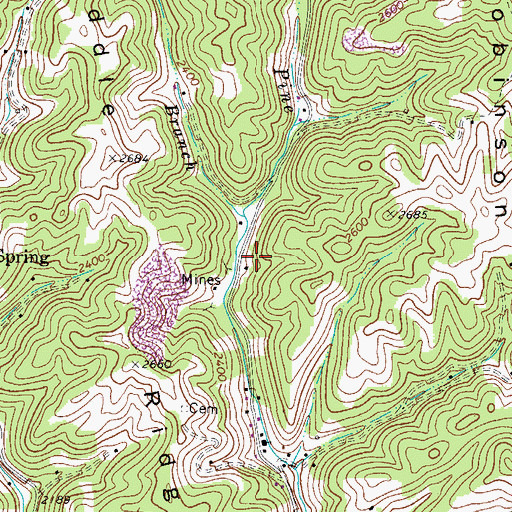 Topographic Map of Steakman Branch, VA