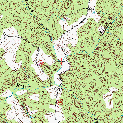 Topographic Map of Steele Fork, VA
